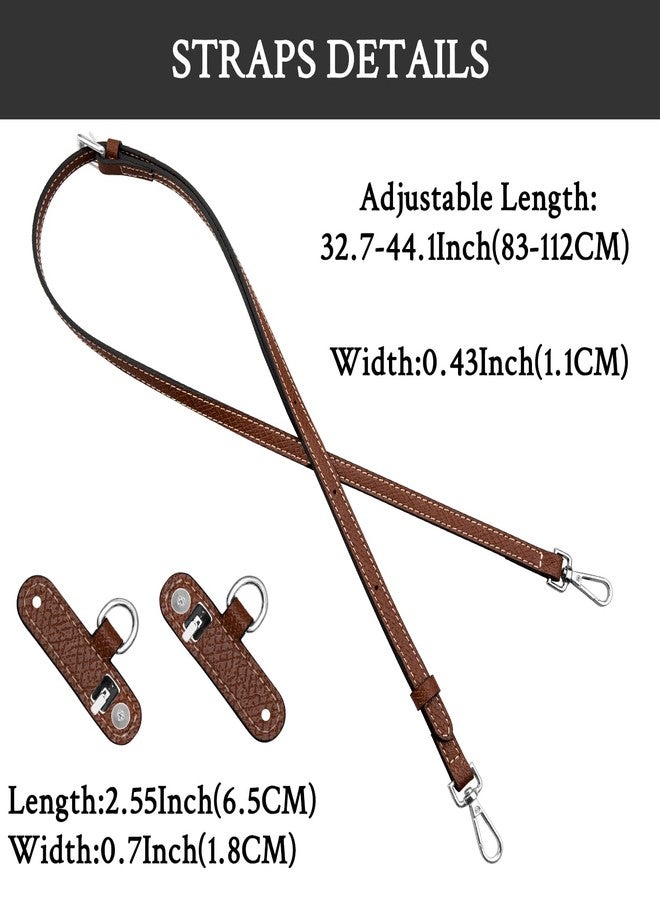 SOPROM Crossbody Strap for Longchamp Pouch with Handle Mini Bag Adjustable Conversion Replacement Kit for Long Champ(Width:11mm,Color:Brown&Silver) - Image 4